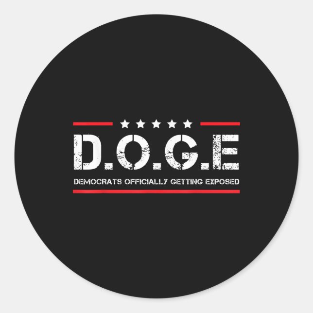 Doge Democrats Officially Getting Exposed - Funny  Classic Round Sticker (Front)