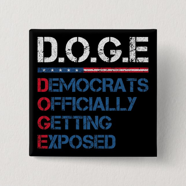 DOGE Department Of Government Efficiency 15 Cm Square Badge (Front)