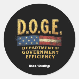 DOGE Department of Government Efficiency Classic Round Sticker