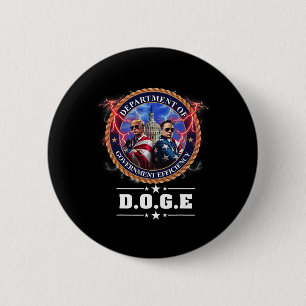 Doge Department Of Government Efficiency Trump 47t 6 Cm Round Badge