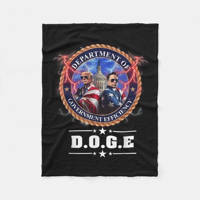 Doge Department Of Government Efficiency Trump 47t Fleece Blanket (Front)