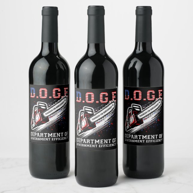 DOGE Department Of Government Efficiency Wine Label (Bottles)