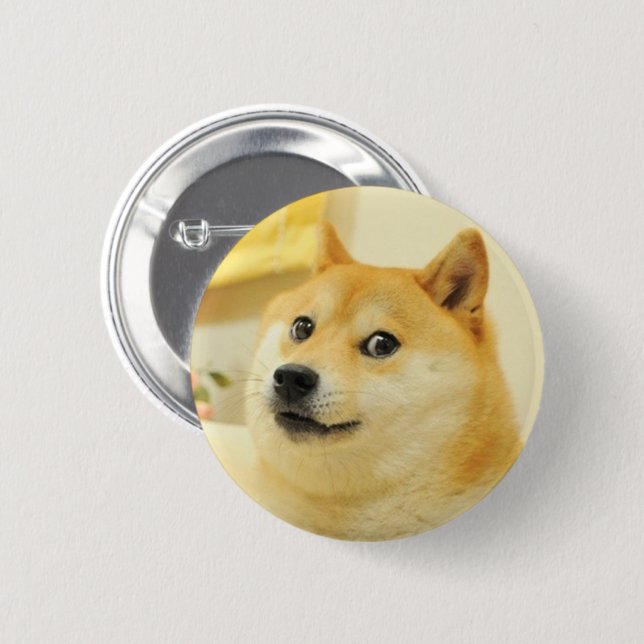 Doge Dog Pin Button (Front & Back)