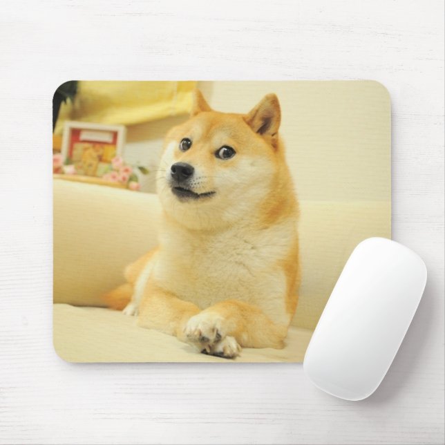 Doge Dog Sitting Meme Mouse Pad (With Mouse)