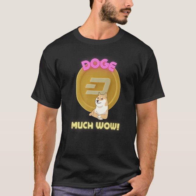 Doge Dogecoin To the Moon Meme coin Cryptocurrency T-Shirt (Front)