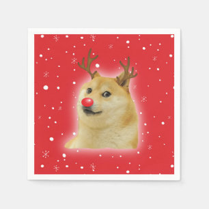 Doge Dogright Doggo Dog Christmas Meme Card red Napkin