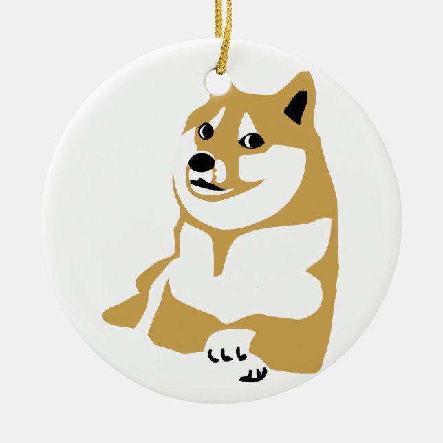 Doge - internet meme ceramic tree decoration (Front)