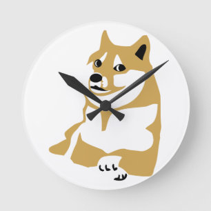 Doge - internet meme round clock