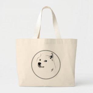 Doge logo shopping sack large tote bag