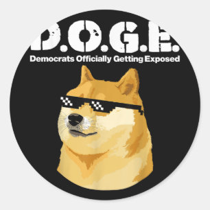 Doge Meme Democrats Officially Getting Exposed D.o Classic Round Sticker