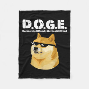 Doge Meme Democrats Officially Getting Exposed D.o Fleece Blanket