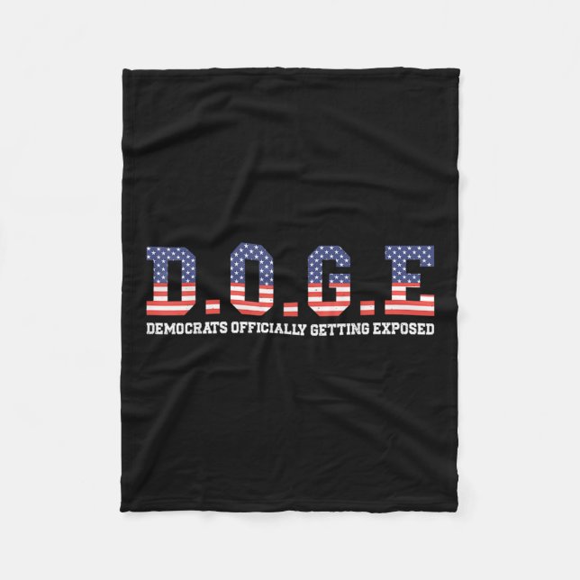 Doge Meme Democrats Officially Getting Exposed Usa Fleece Blanket (Front)