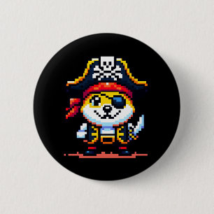 Doge Pirate: 8-Bit Crypto Adventure 6 Cm Round Badge