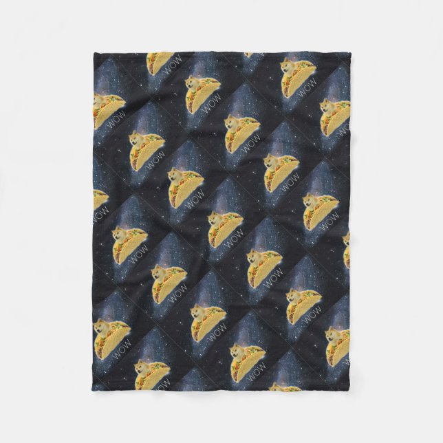 doge space taco meme fleece blanket (Front)