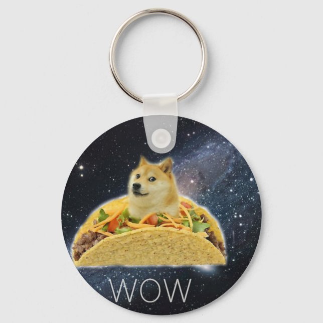 doge space taco meme keychain (Front)
