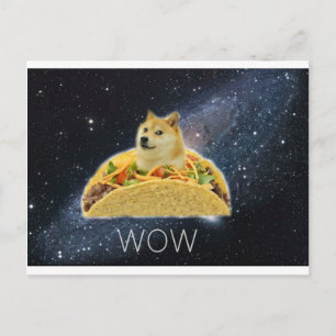 doge space taco meme postcard