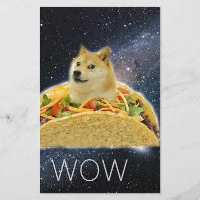 doge space taco meme stationery (Front)