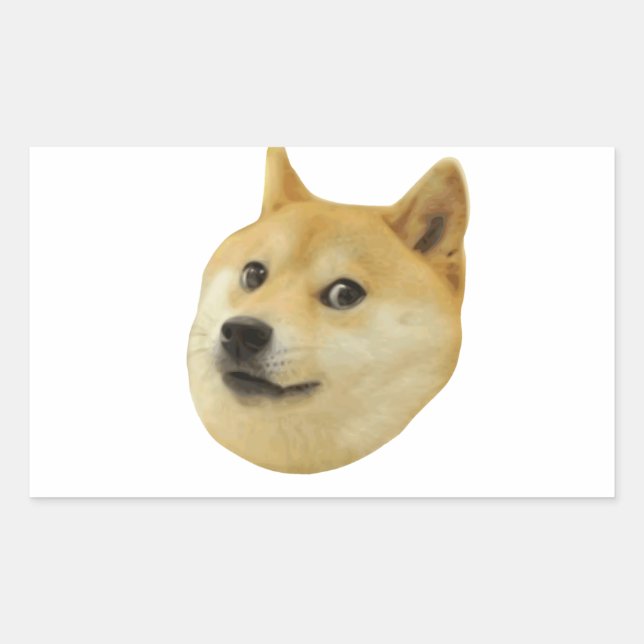 Doge Very Wow Much Dog Such Shiba Shibe Inu Rectangular Sticker (Front)