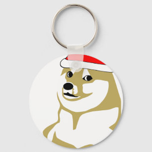doge wow meme very xmas such hat many santa key ring