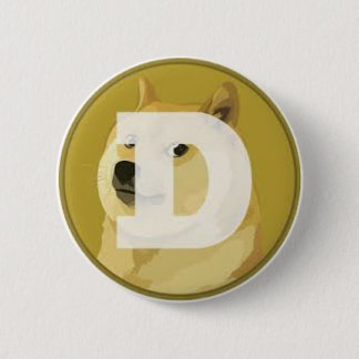 dogecoin botom 6 cm round badge