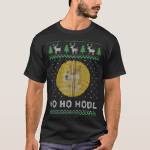Dogecoin Christmas Ho Ho Hodl Cryptocurrency Ugly T-Shirt