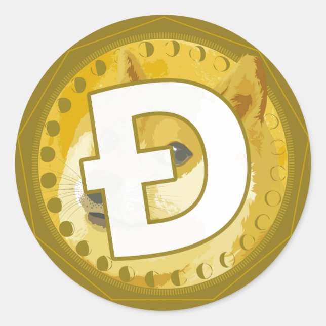 Dogecoin Coin Cryptocurrency Classic Round Sticker (Front)