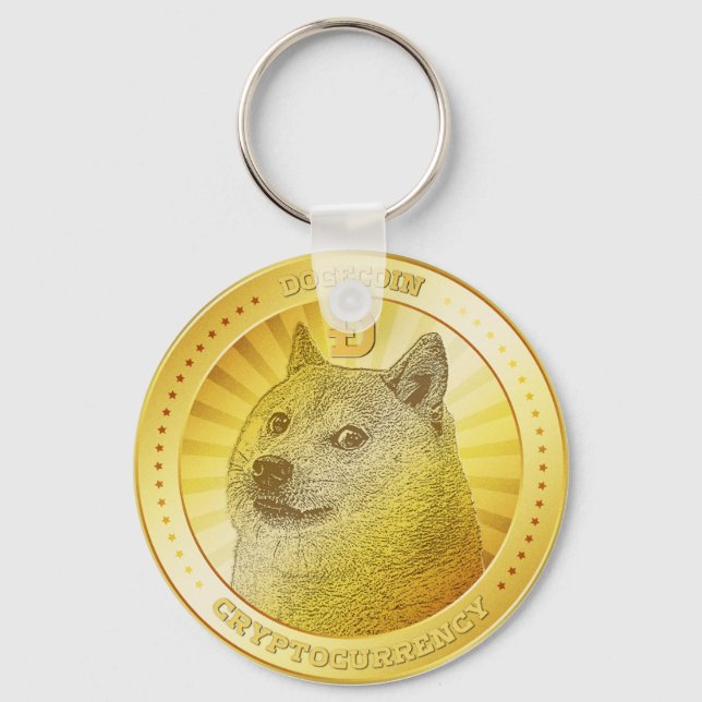 Dogecoin coin cryptocurrency key ring (Front)