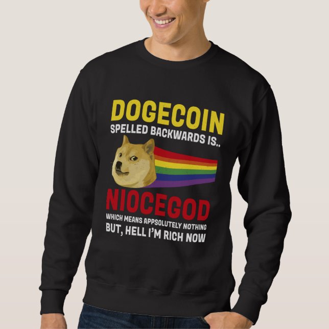 Dogecoin Crypto Meme Dogecoin Backwards  Cryptocur Sweatshirt (Front)