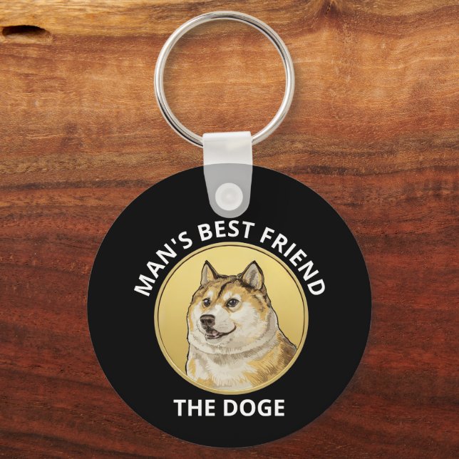 Dogecoin Dog Personalised Key Ring (Back)