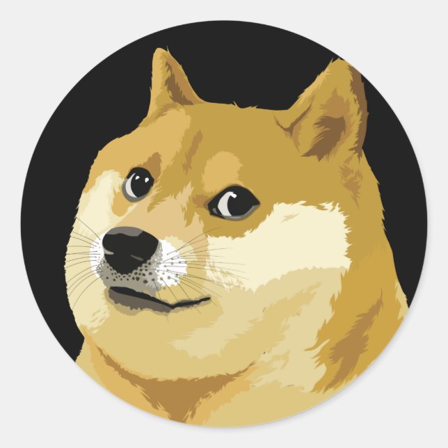 Dogecoin Doge Day To The Moon Stock Market Crypto Classic Round Sticker (Front)