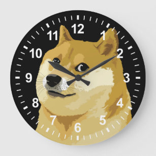 Dogecoin Doge To The Moon Stock Market Crypto Hodl Large Clock