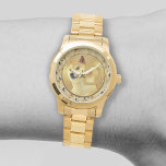 Dogecoin Gold Coin Meme Pattern eWatch Wrist Watch<br><div class="desc">this doge design features a custom golden dogecoin at its centre,  set on a seamless repeating  doge shiba dog meme background</div>
