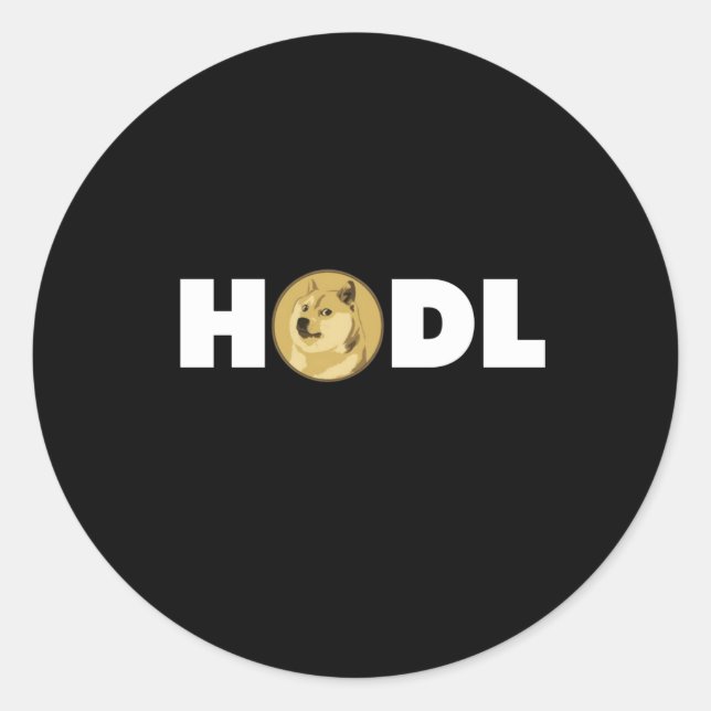 Dogecoin Hodl - Crypto Shirt Classic Round Sticker (Front)