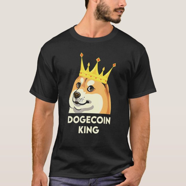Dogecoin King Doge Shiba Inu With King Crown For M T-Shirt (Front)