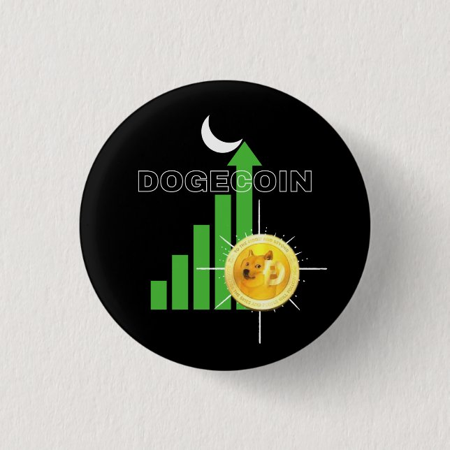 Dogecoin to the Moon Crypto   3 Cm Round Badge (Front)