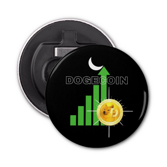 Dogecoin to the Moon Crypto  Bottle Opener (Front)