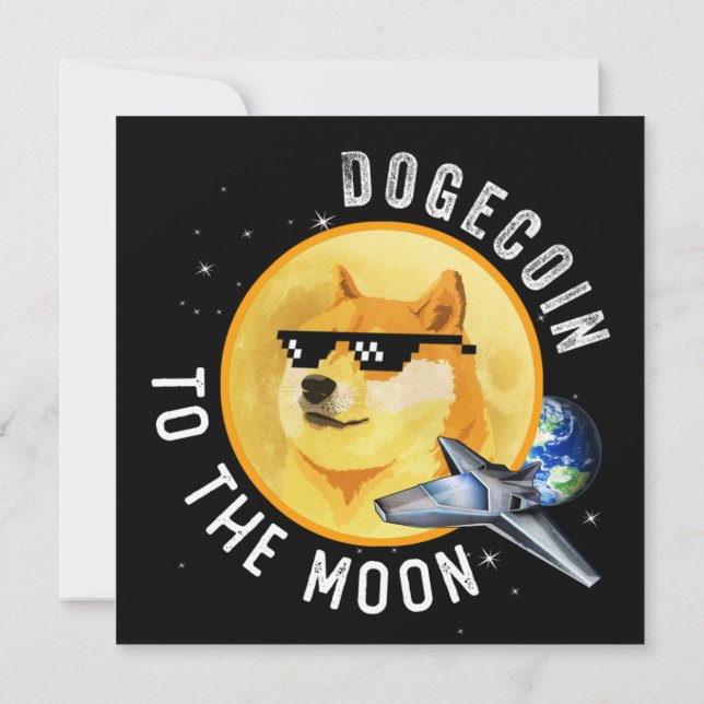 Dogecoin To The Moon Funny Cryptocurrency Meme Mou Card (Back)