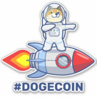 Dogecoin To The Moon Rocket Man Space Doge Crypto 