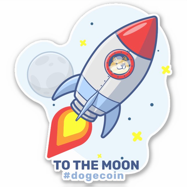 Dogecoin To The Moon Rocket Man Space Doge Crypto  (Front)