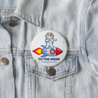 Dogecoin To The Moon Rocket Man Space Doge Crypto