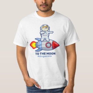 Dogecoin To The Moon Rocket Man Space Doge Crypto  T-Shirt