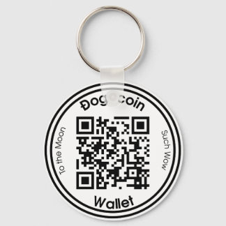 Dogecoin Wallet QR Code Round Key Ring