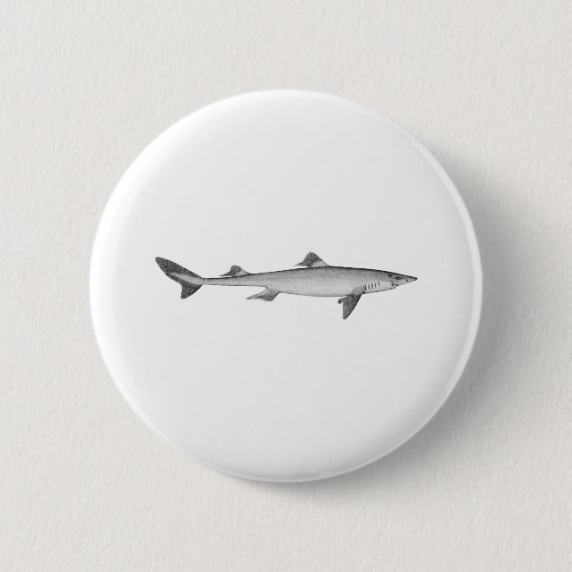 Dogfish Line Art Logo 6 Cm Round Badge (Front)