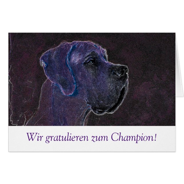 Dogge gezeichnet Karte (Front Horizontal)