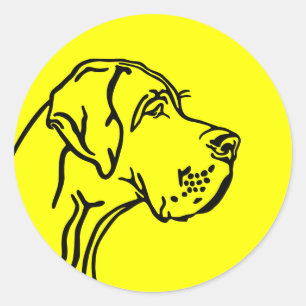 Doggen head Logosticker Classic Round Sticker