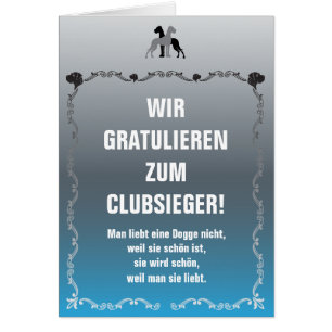 Doggen Sieger Grußkarte