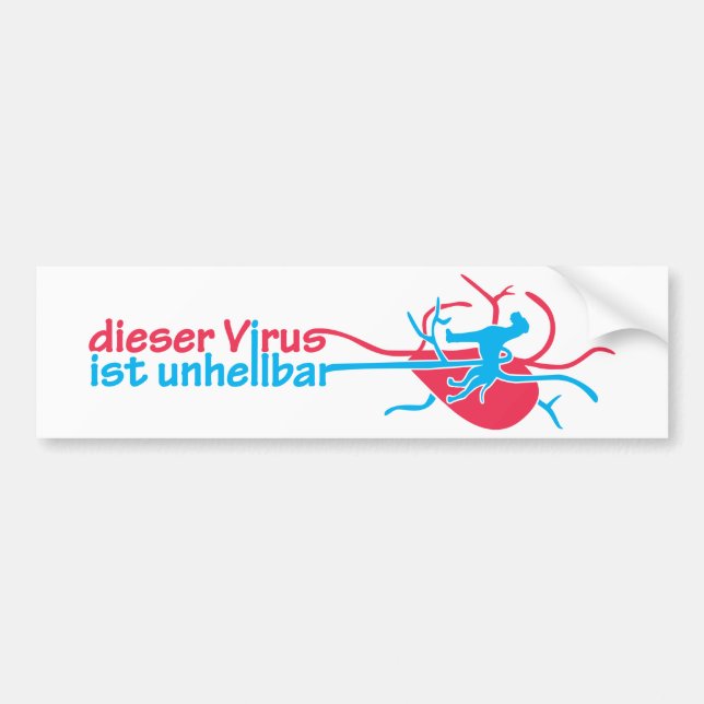 Doggen Virus Aufkleber (german only) Bumper Sticker (Front)