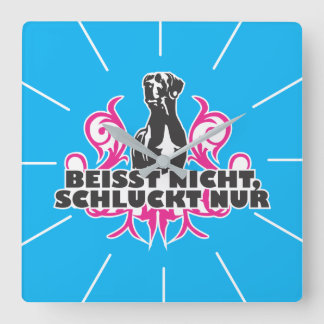 Doggen Wanuhr blau Square Wall Clock