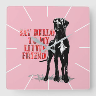 Doggen Wanuhr Lustig Square Wall Clock