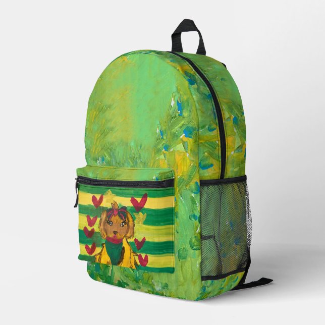 Doggie "Art by Kids" Printed Backpack (Back Corner Right)